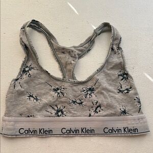 Calvin Klein Gray Floral Print Bra